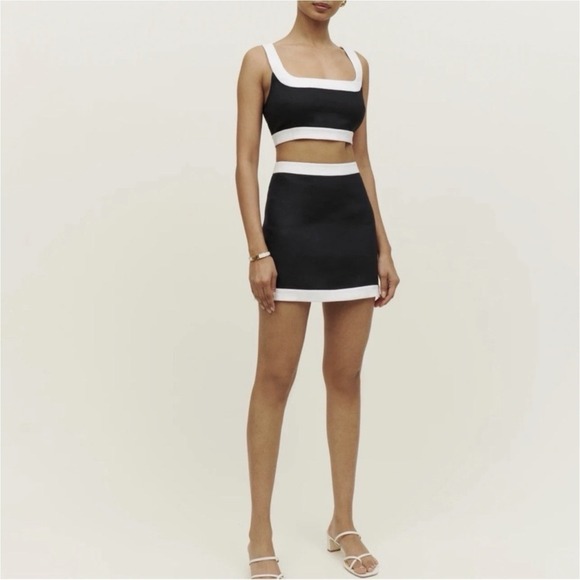 Reformation Dresses & Skirts - Reformation Robbie Linen Two Piece Size 4 Matching Set in Black & White NEW